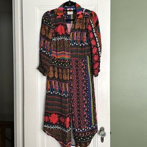 Farm Rio / Anthropologie maxi shirt dress, XS